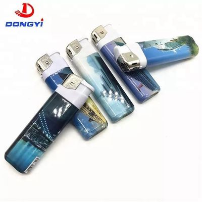 PVC 수축 로고 및 사용자 정의와 함께 플라스틱 재충전 Butane 가스 전기 라이터