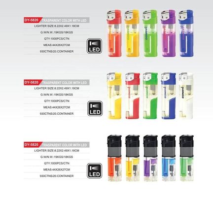 5가지 색상 화이트 LED 램프 부드러운 화염 전자 조명 가스 재충전 시거 조명